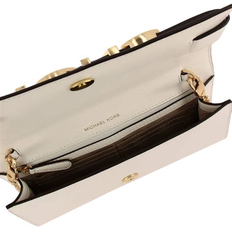 michael kors clutch schwarz weiß|michael kors women's white clutch.